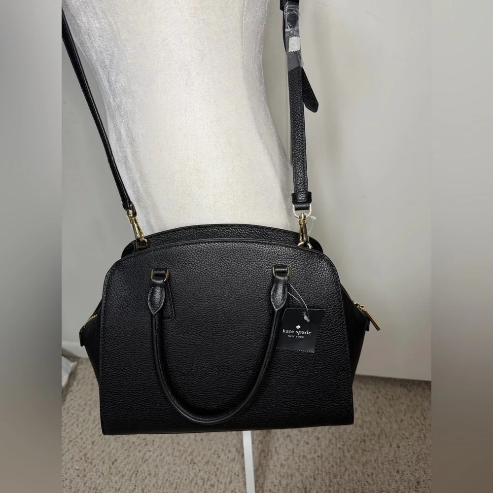 Kate Spade New York Kyla large satchel in black pebbled leather new with tag - Picture 5 of 9